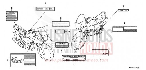 ETIQUETTE DE PRECAUTIONS (CBF125M9) CBF125M9 de 2009